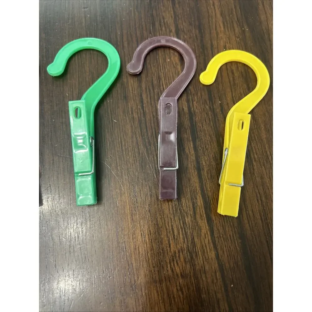 Laundry Hooks Hangers Plastic Clothes Pins Hanger Clips Multicolor 5pcs